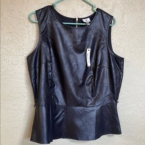 Worthington Shiny Black Tank Top